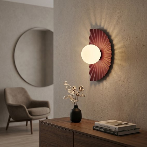 Kinkiet FLORA K1 Burgundowy/Opal