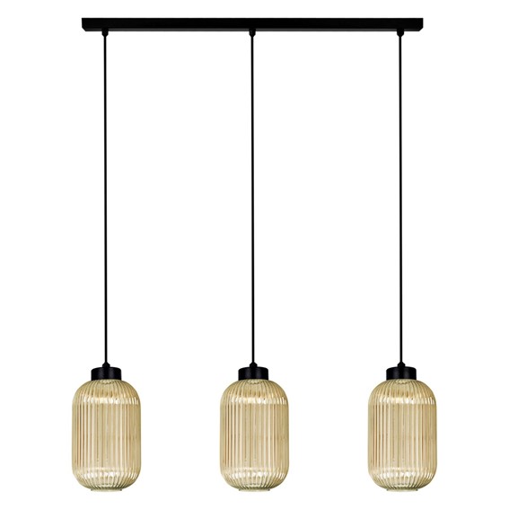 Lampa Wisząca FADIGA K-5744 Bursztynowy/Czarny