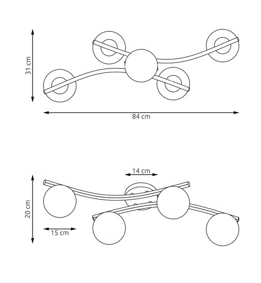 Lampa Wisząca OPUS 4 Czarny/Opal