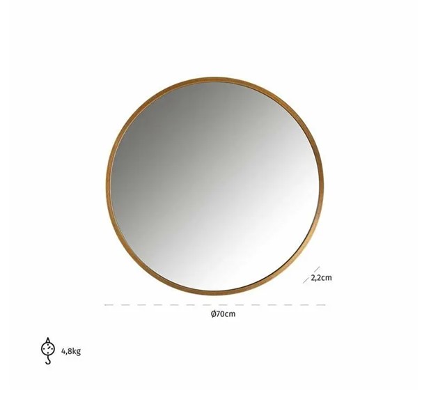 Lustro Ścienne MAERON 70 Złoty