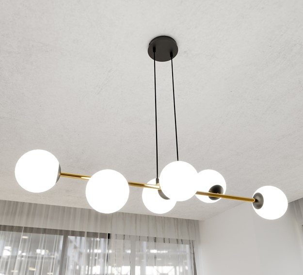 Lampa Wisząca GRAVITY 6 Czarny/Złoty/Opal