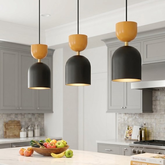Lampa Wisząca GAUDI 3 Czarny/Pomarańczowy
