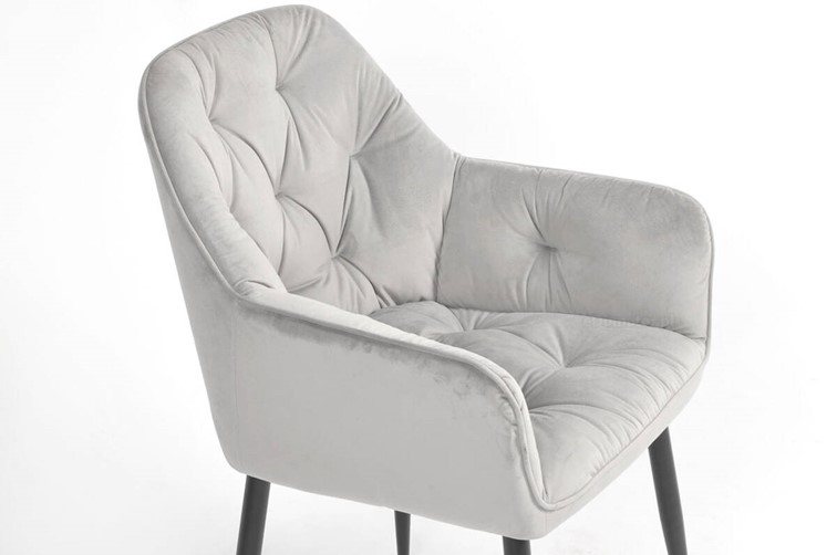 Krzesło EMMA Welur Czarny/Szary