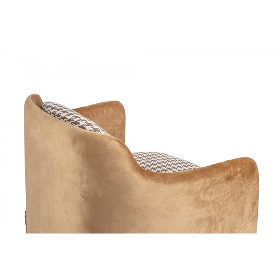 Fotel VENICE Biały/Brązowy/Złoty