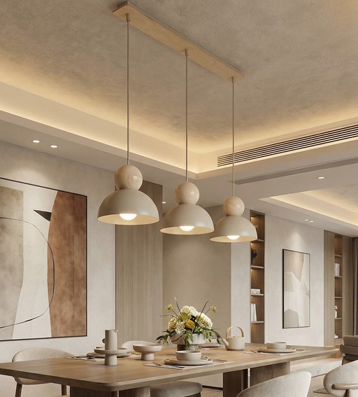 Lampa Wisząca KAKI 3 Beżowy