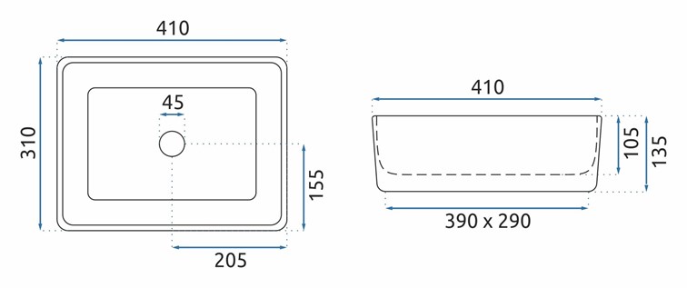 Umywalka Nablatowa ANITA MINI Biały