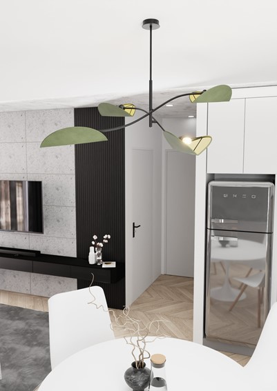 Lampa Sufitowa LOTUS 4 Czarny/Zielony