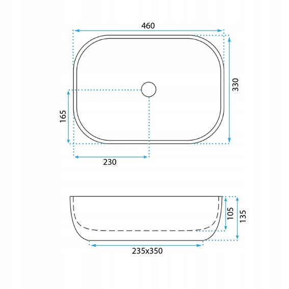 Umywalka Nablatowa BELINDA ASH Beżowy