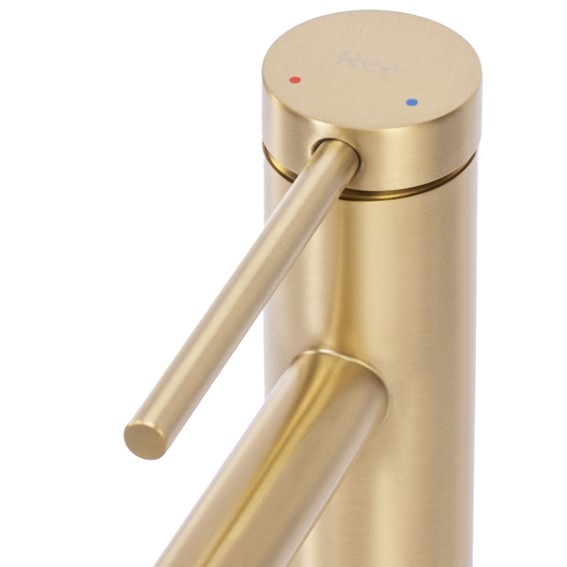 Bateria Umywalkowa Wysoka FOSS Złoty Szczotkowany