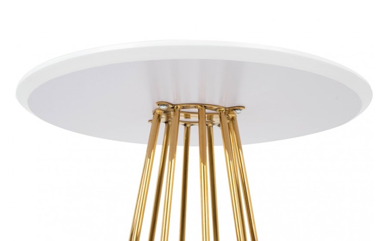 Stolik Barowy GLAM fi60 Biały/Złoty