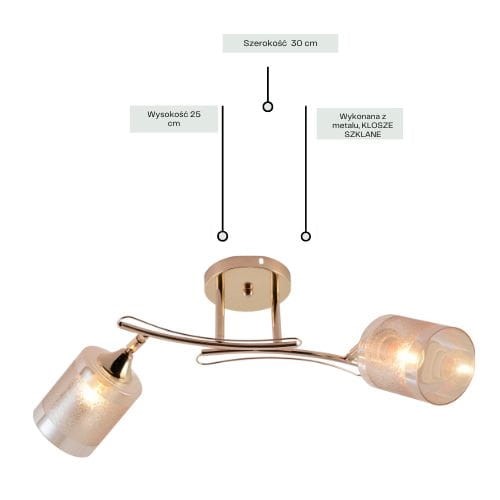 Żyrandol BENTA 2 Czarny/Bursztynowy