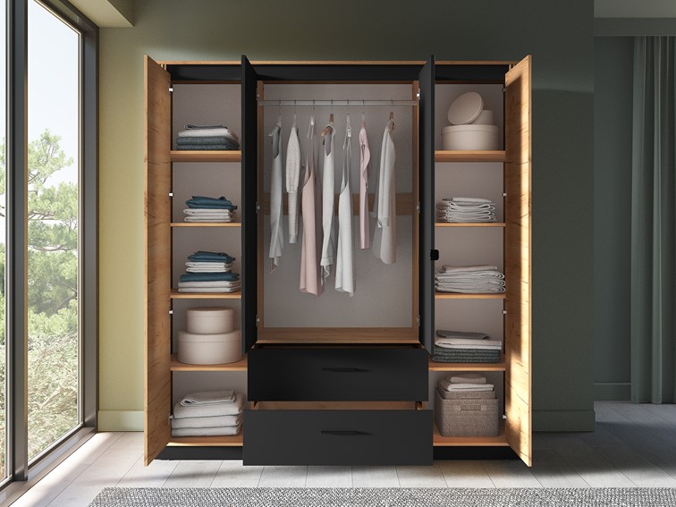 Szafa 4D1S URSO 01 Craft Złoty/Czarny