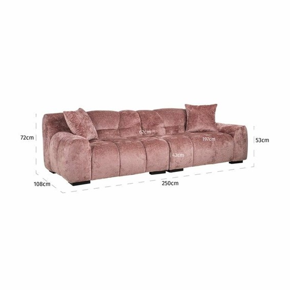 Sofa CHARELLE Różowy