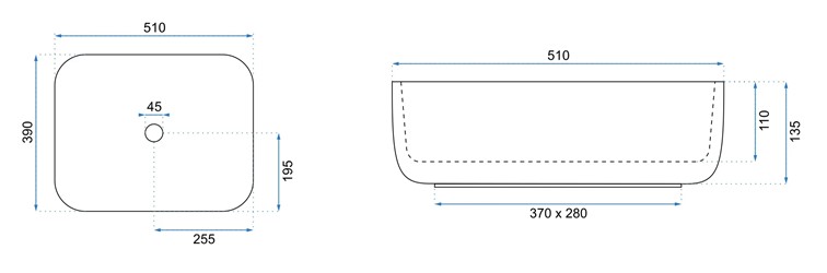 Umywalka Nablatowa DEMI AIAX SHINY Biały