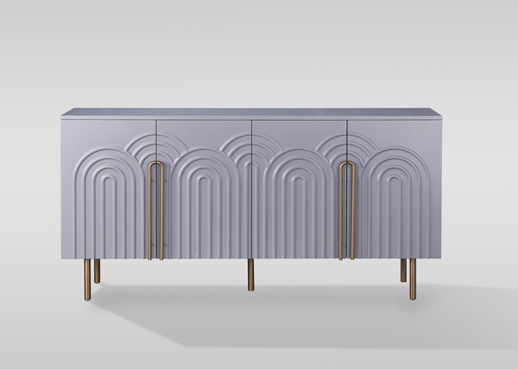 Komoda STILIG ST310 Jasnoszary/Złoty