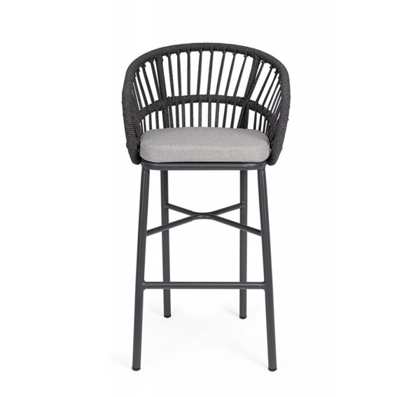 Krzesło Barowe Ogrodowe ODIVELAS Czarny