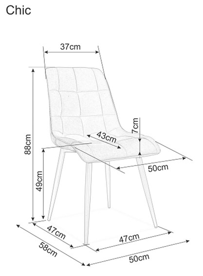 Krzesło CHIC Brego Czarny/Beż 34