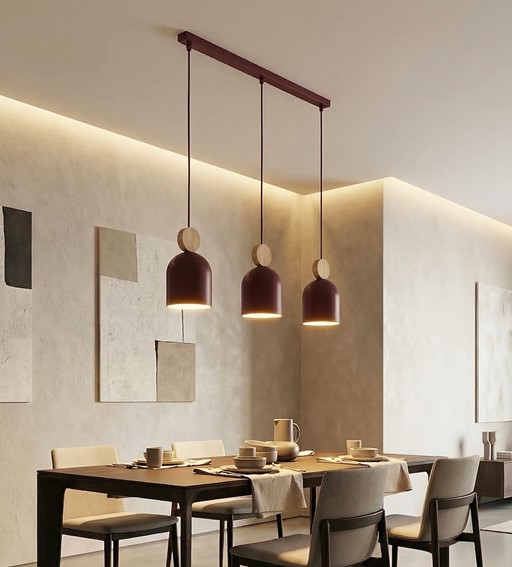Lampa Wisząca MESI 3 Burgundowy