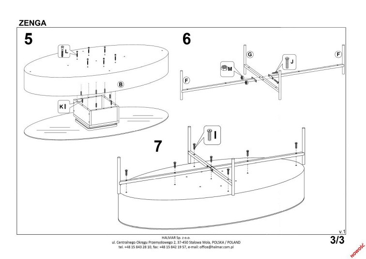 Ława ZENGA Czarny/Dąb Złoty