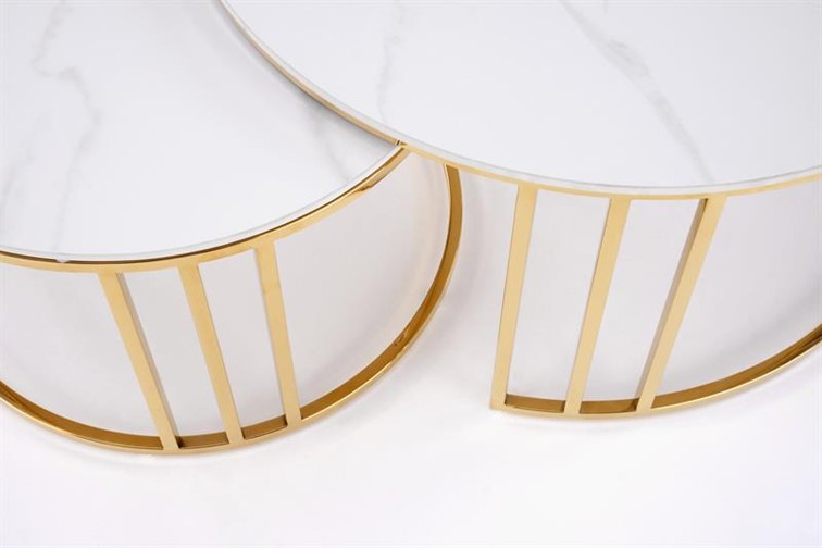 Ława (Zestaw) MERCURY 3 Złoty/Biały Marmur