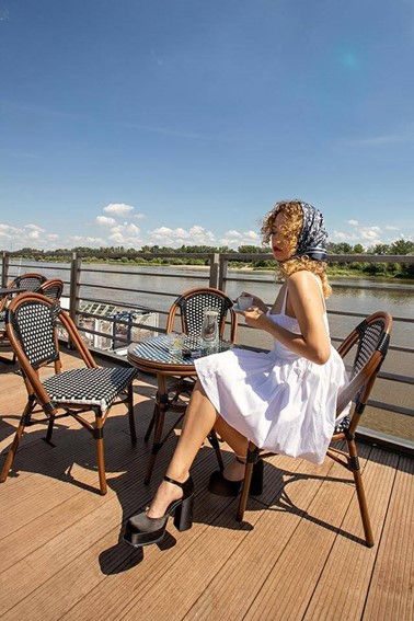 Krzesło CAFE PARIS Brązowe Rattan
