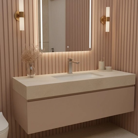 Bateria Umywalkowa Niska ARLO Nikiel Szczotkowany