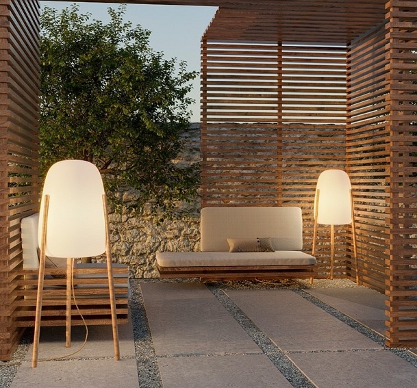 Lampa Ogrodowa ROCKET 145 SOLAR &BATTERY Naturalny/Biały