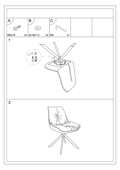 Krzesło BOOGIE I Velvet Czarny/Czarny Bluvel 19