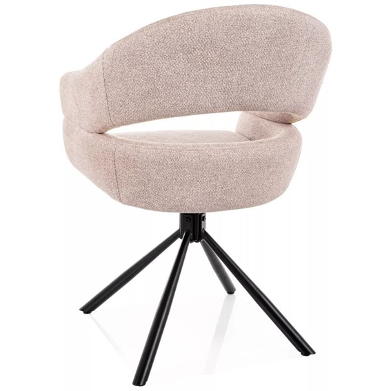 Krzesło BORGO LEO Jasny Beż/Czarny Mat