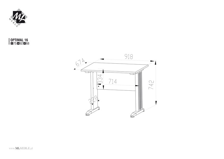 Biurko OPTIMAL 16 Sonoma
