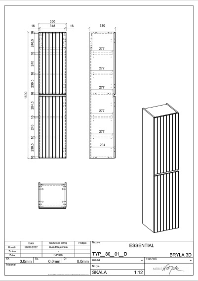 Słupek Wysoki ICONIC Biały