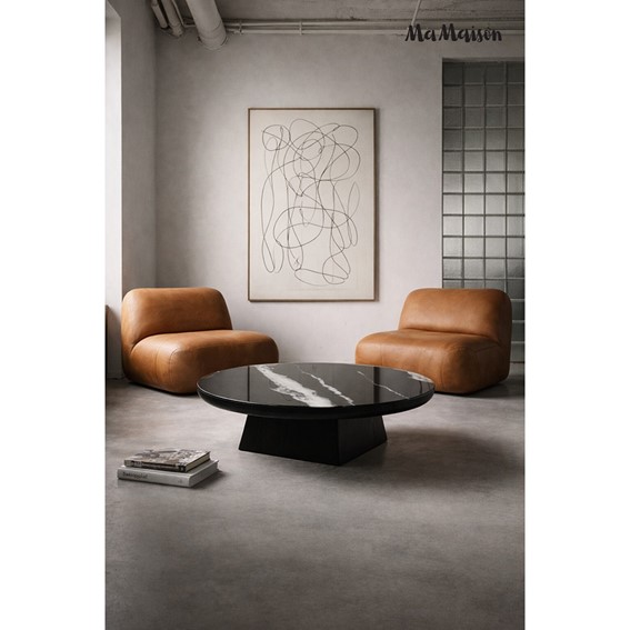 Stolik Kawowy DOVER Fi100cm Czarny