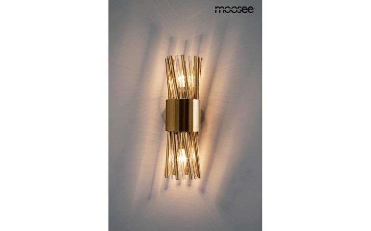 Lampa Ścienna LORENZO Złoty/Transparentny