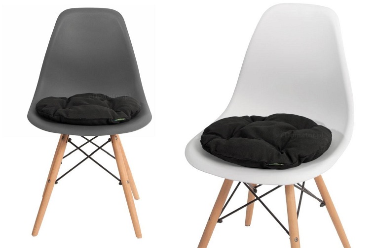 Okrągła Poduszka na Krzesło Ofelia 36cm Czarny