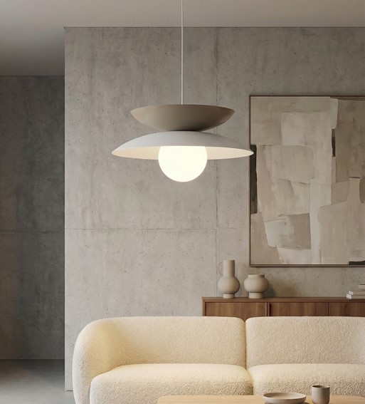 Lampa Wisząca NAGOYA 1 Beżowy/Biały