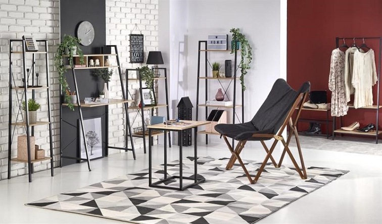 Regał Narvik Reg-2 32x60x148 Czarny/Dąb Sonoma