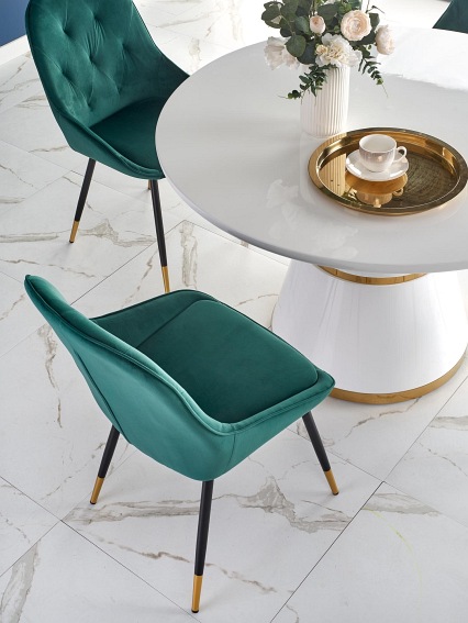 Stół Vegas 120x76 Biały/Złoty