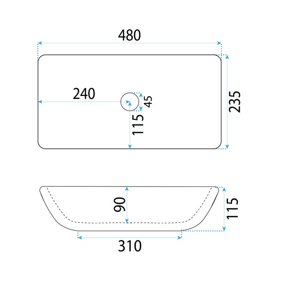Umywalka Nablatowa MARIA Biały