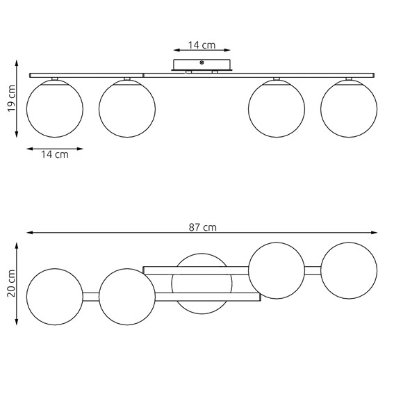 Lampa Sufitowa KAIRO 4 Czarny/Grafit