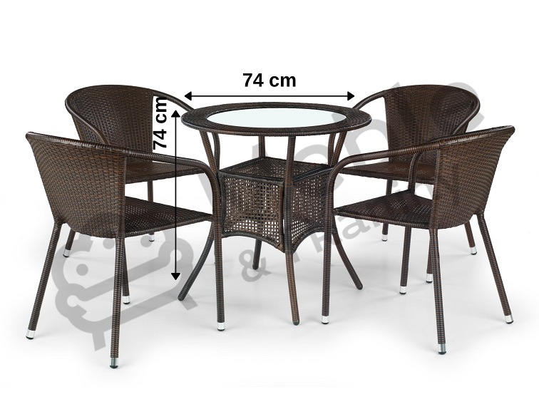 Stół Ogrodowy MIDAS fi70 Ciemny Brąz