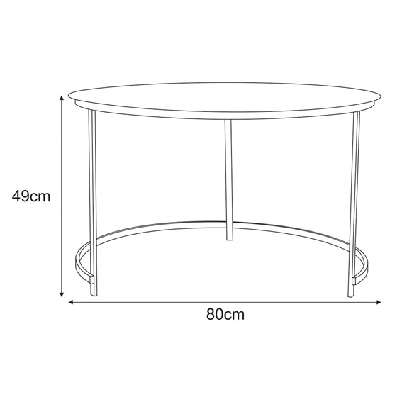 Stolik KAJA HOME KS-39 fi80 Czarny