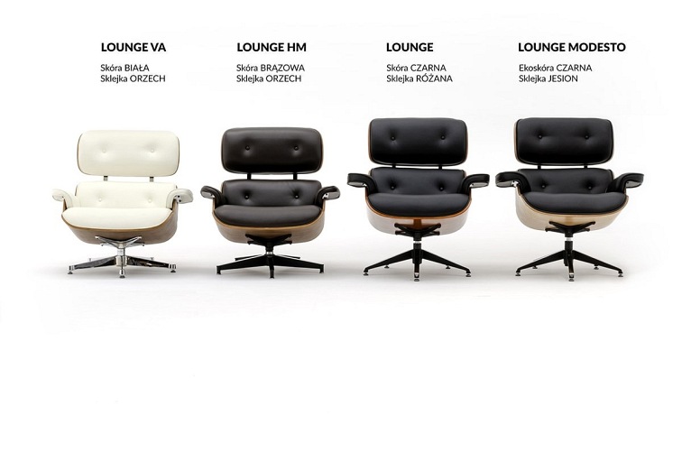 Fotel z Podnóżkiem LOUNGE HM PREMIUM Czarny/Heban