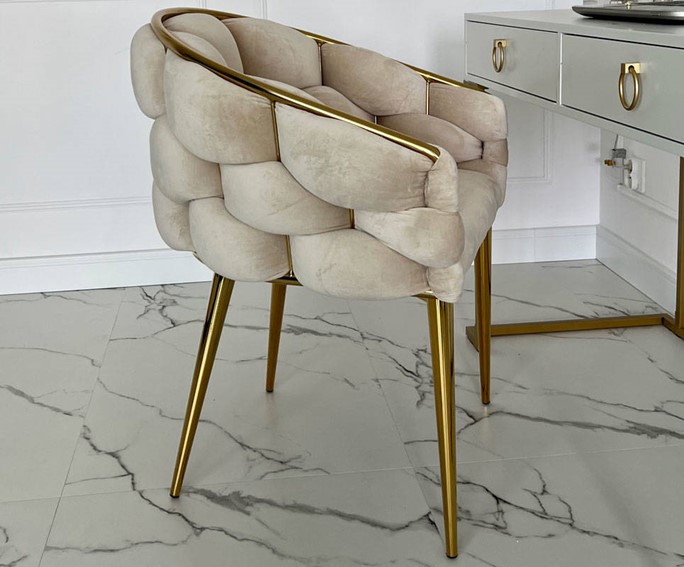 Krzesło BALLOON Złoty/Beżowy