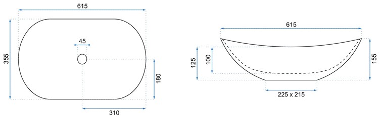 Umywalka Nablatowa ROYAL Biały