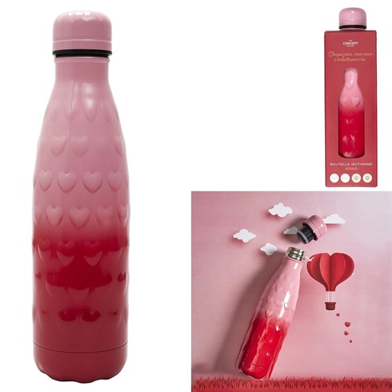 Butelka Termiczna SERCA 500ml Róż/Czerwony