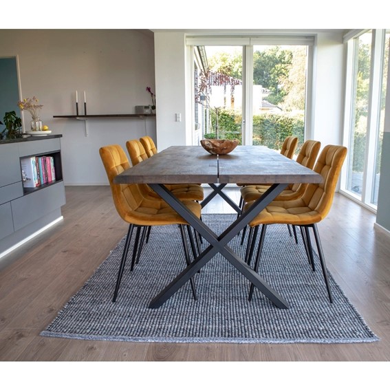 Stół TOULON 95x200cm Dąb Dymiony/Czarny