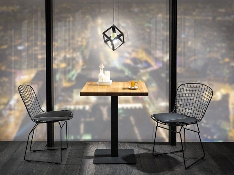 Stół PURO Okleina Naturalna 80x80 Dąb/Czarny