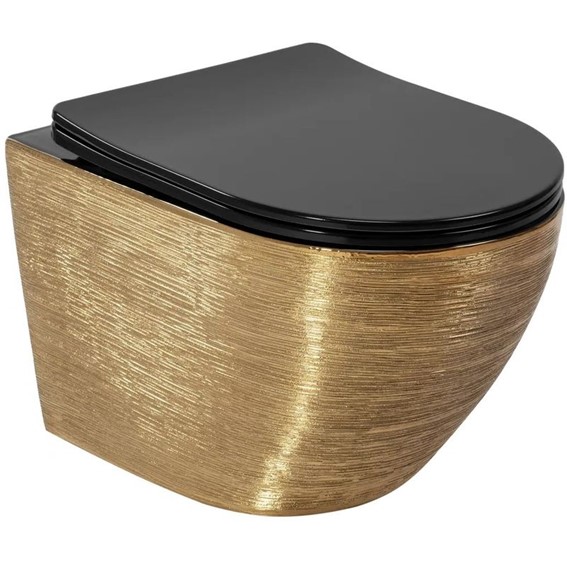 Misa WC Podwieszana CARLO MINI TORNADO Czarny/Złoty