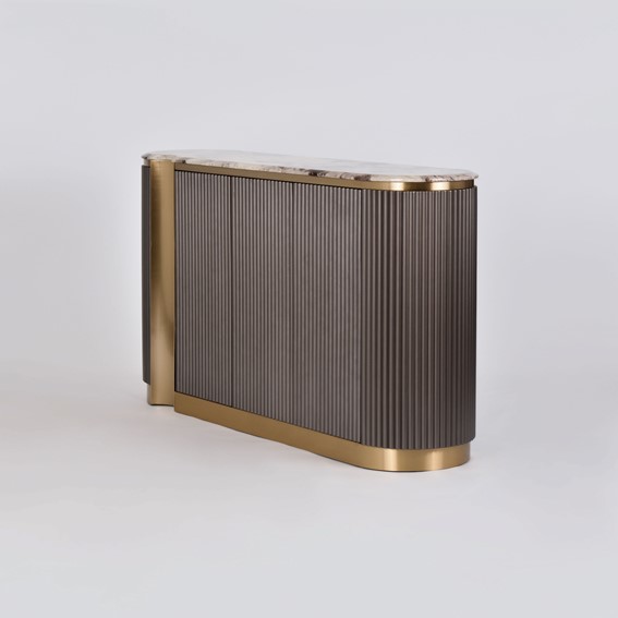 Komoda STILIG ST917 Grafitowy/Złoty