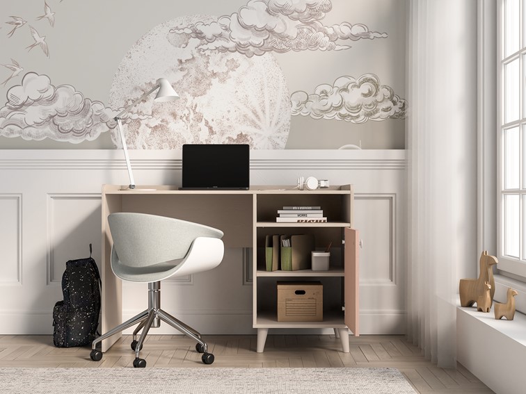 Biurko MEVEL 07 Beżowy/Róż